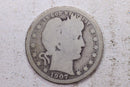 1907 Barber Silver Quarter., Good., Circulated Coin., Store