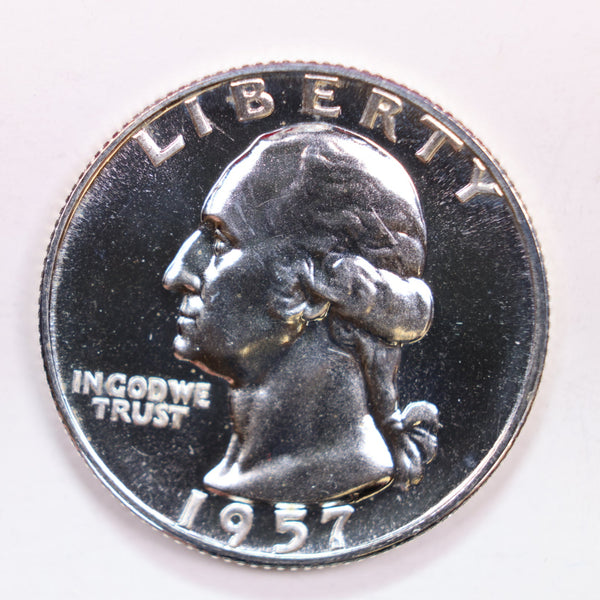 1957 Proof Washington Silver Quarter., Proof Strike., Store #QR0207