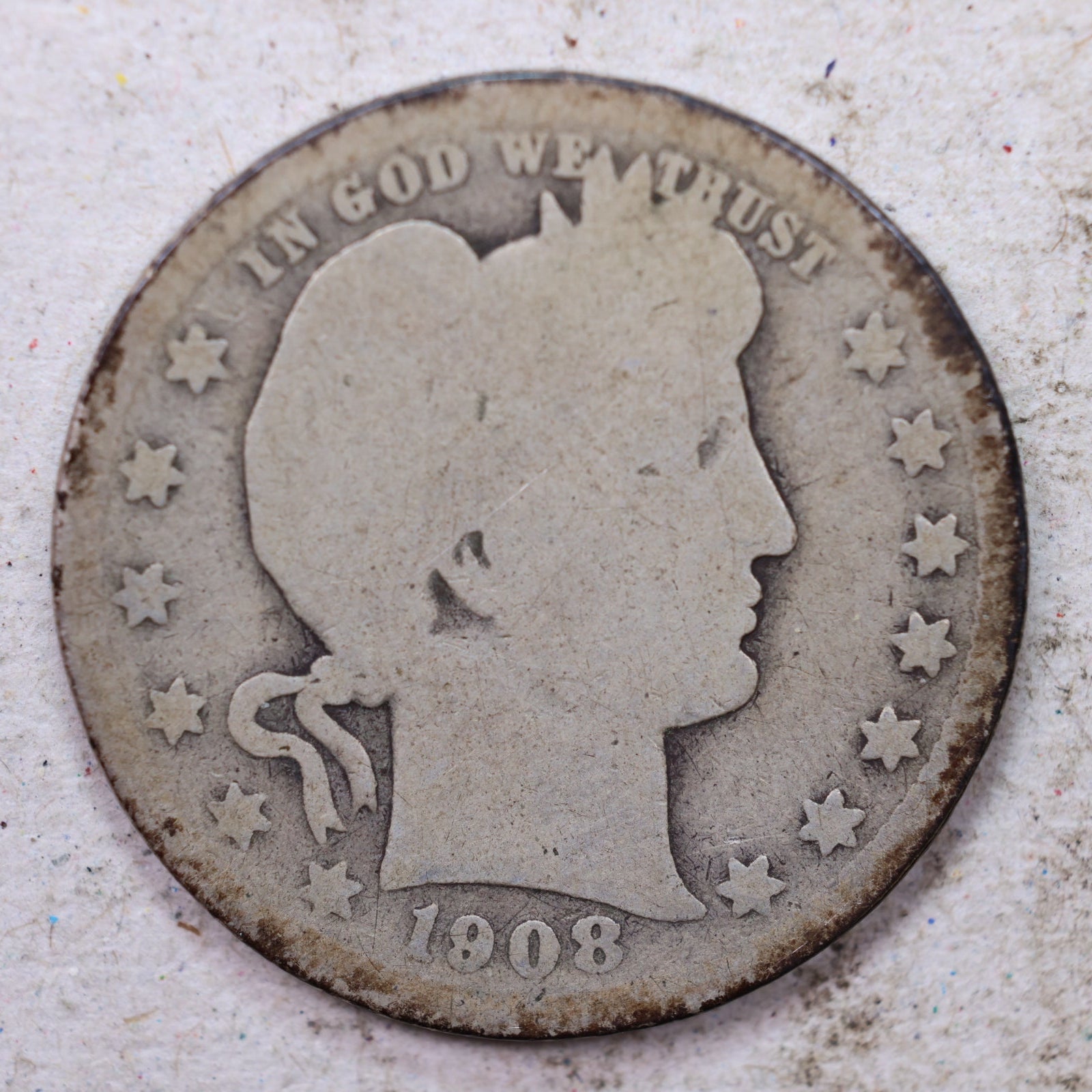 1908-S Barber Quarter, Good Circulated Coin, Store #1430