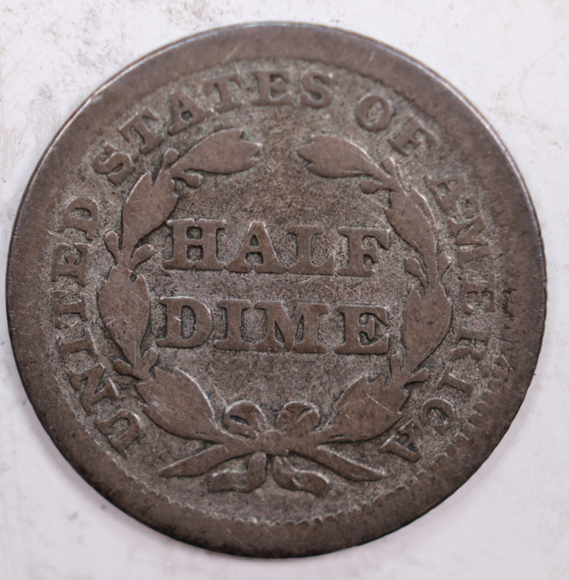 1844 Seated Liberty Half Dime., Very Fine Circulated Silver Coin., Sale