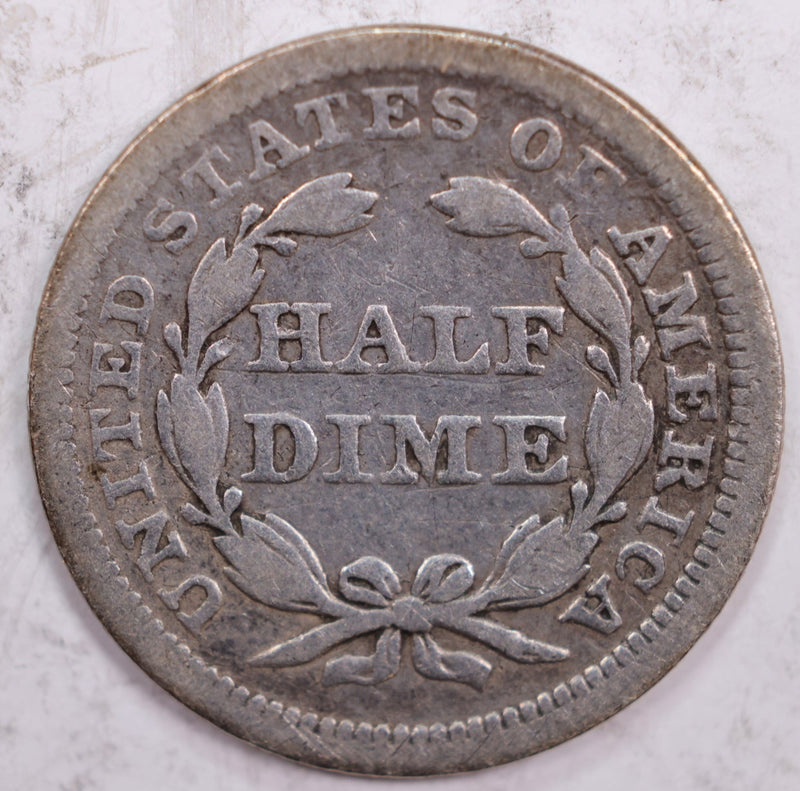 1859 Seated Liberty Half Dime., Fine Circulated Silver Coin., Sale