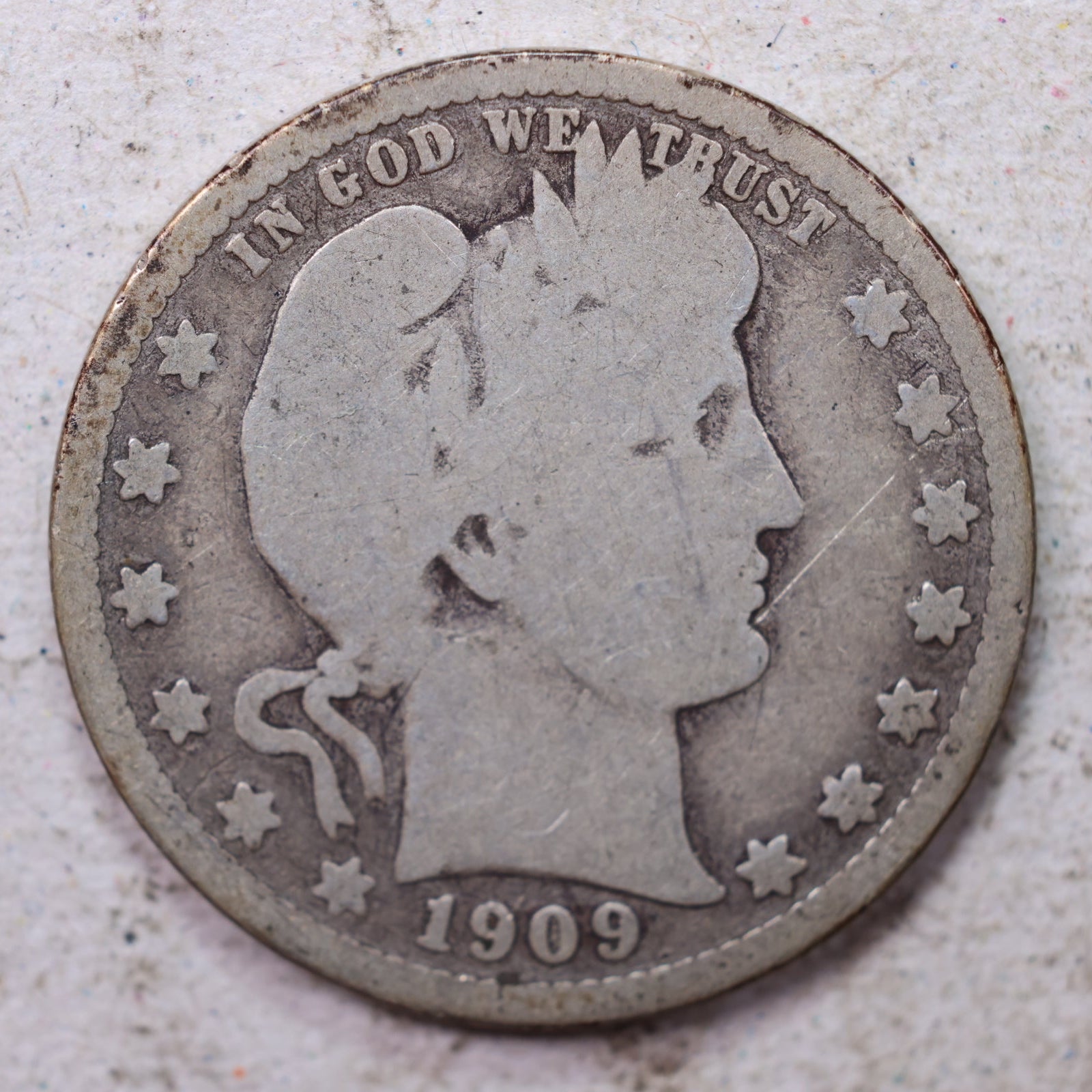 1909-D Barber Quarter, Very Good Circulated Coin, Store #1433