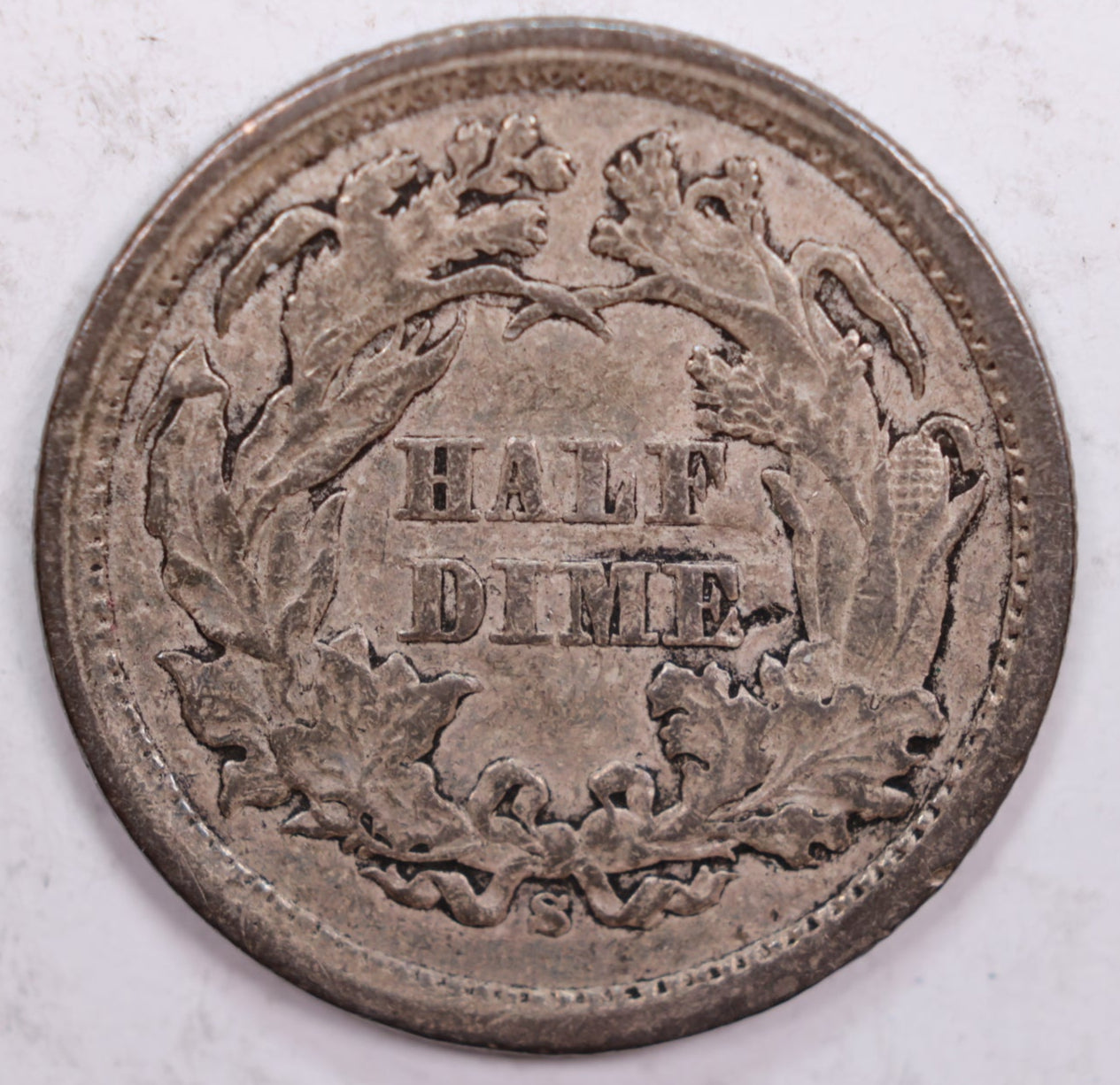 1869-S Seated Liberty Half Dime., Very Fine Details., Circulated Silver Coin., #HE0007