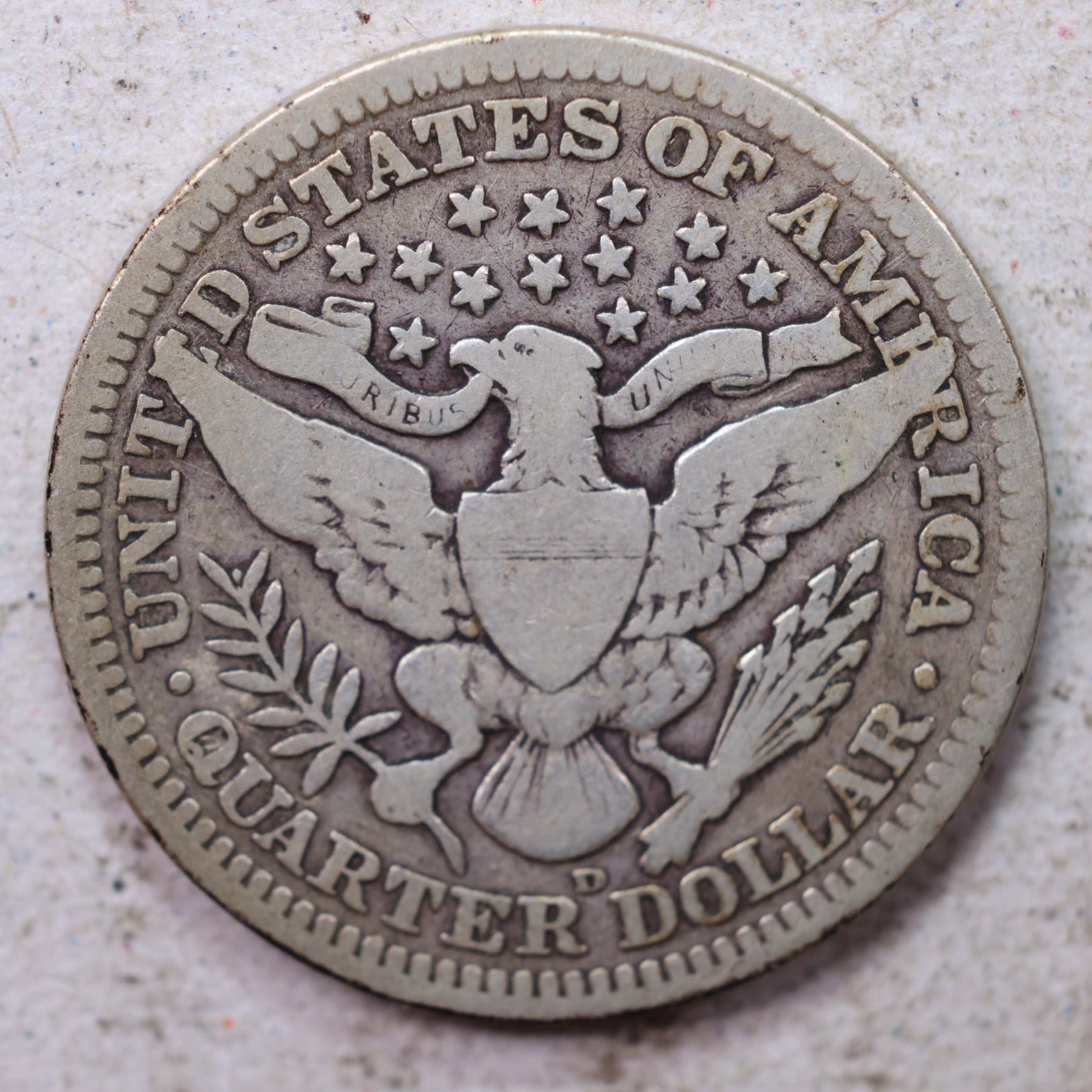 1909-D Barber Quarter. Very Good Circulated Coin, Store #1436