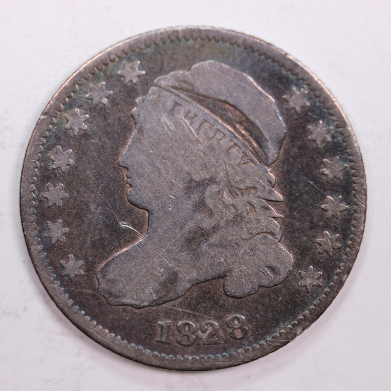 1828 Cap Bust Silver Dime., Good Details., Circulated Coin., STORE