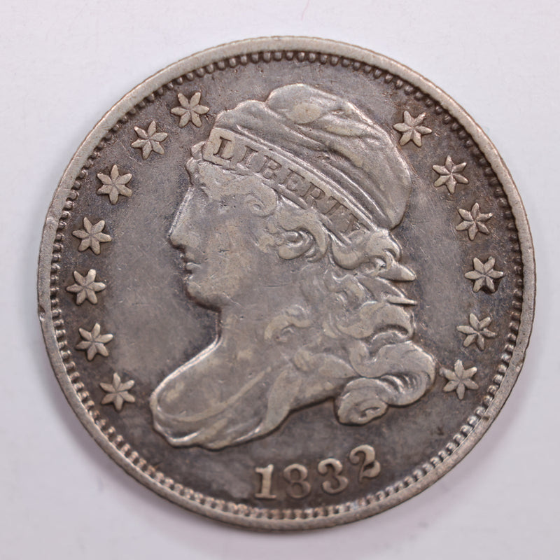 1832 Cap Bust Silver Dime., Extra Fine Details., Circulated Coin., STORE