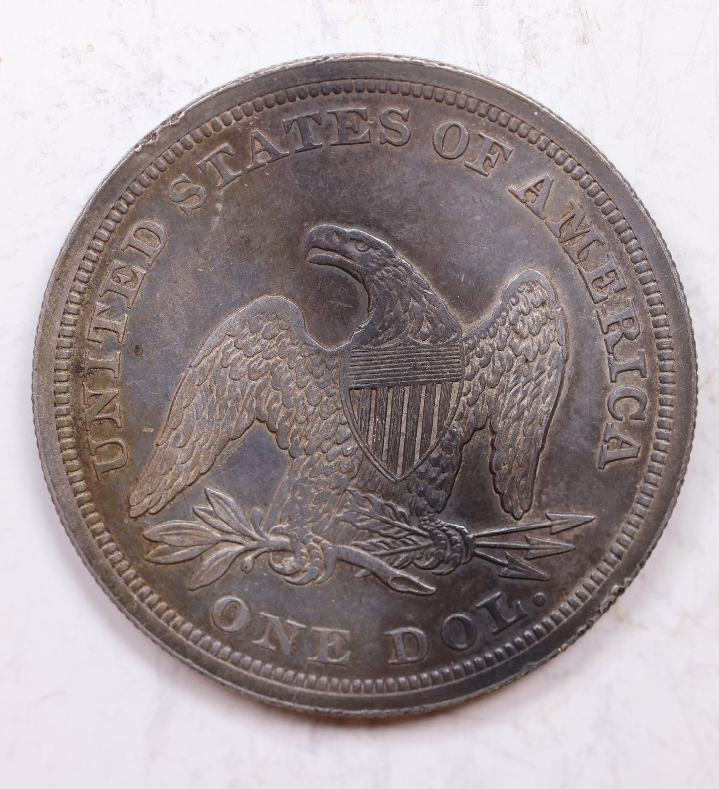 1845 Seated Liberty Dollar, About Uncirculated Coin, Store Sale #DR0300