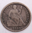 1869-S Seated Liberty Half Dime., Fine Details  Circulated Coin., STORE