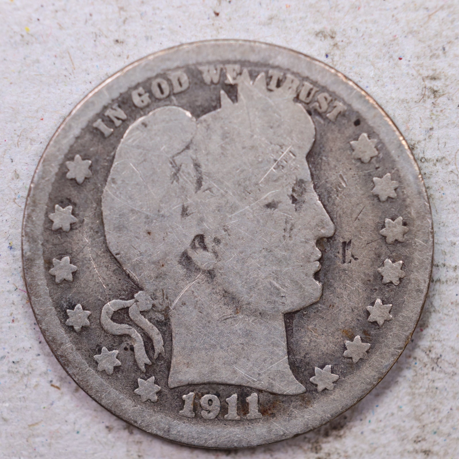 1911-D Barber Quarter, Good Circulated Coin, Store #1445