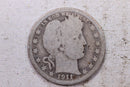 1911-D Barber Silver Quarter., Good., Circulated Coin., Store
