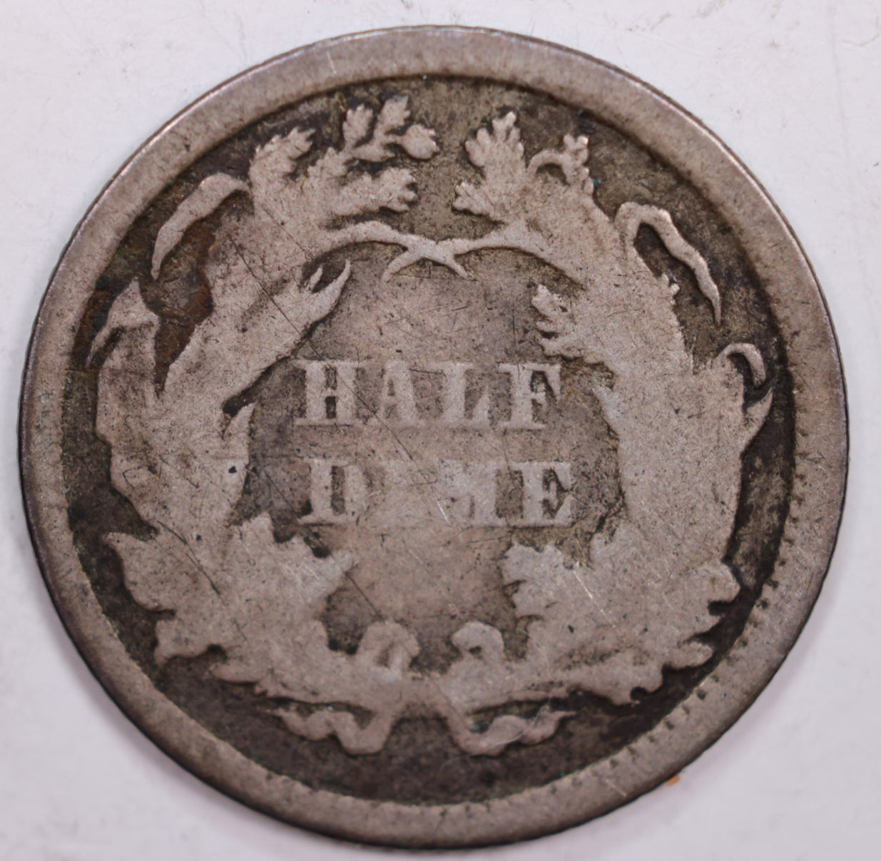 1872 Seated Liberty Half Dime., R.P.D., Fine Circulated Coin., STORE #HE0008
