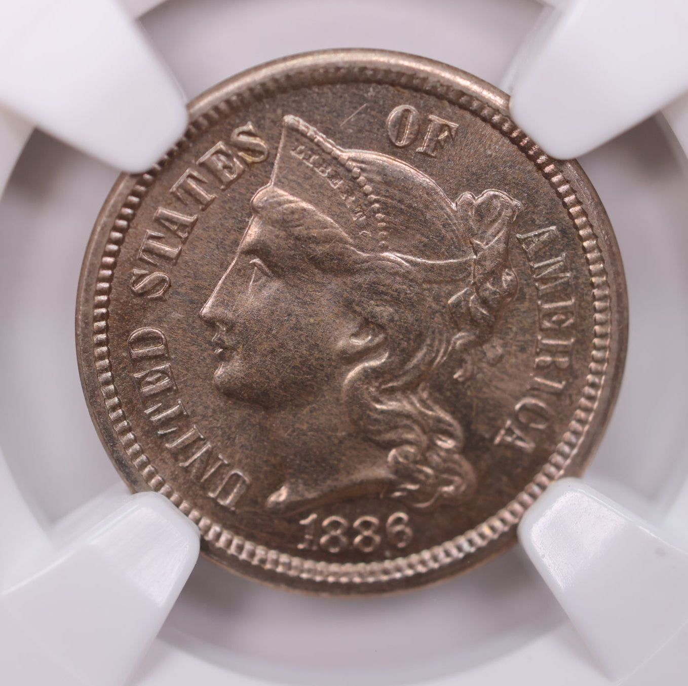 1886 3 Cent CN, Great Eye Appeal.  NGC PF-65., SALE #G3C009