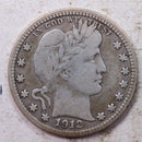 1912-S Barber Silver Quarter., Fine., Circulated Coin., Store