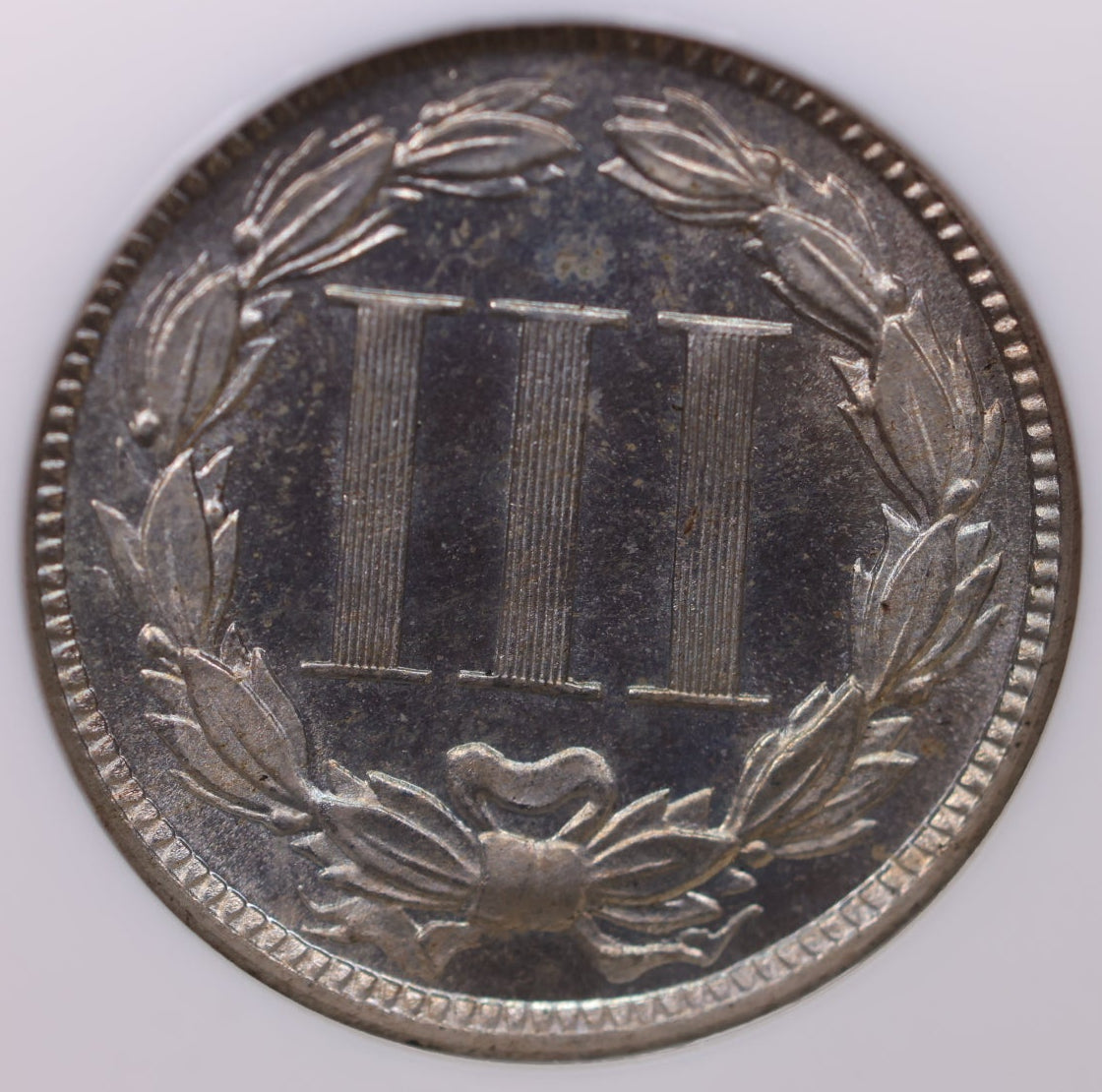 1887/6 3 Cent CN, OVERDATE.  NGC PF-65., SALE #G3C011