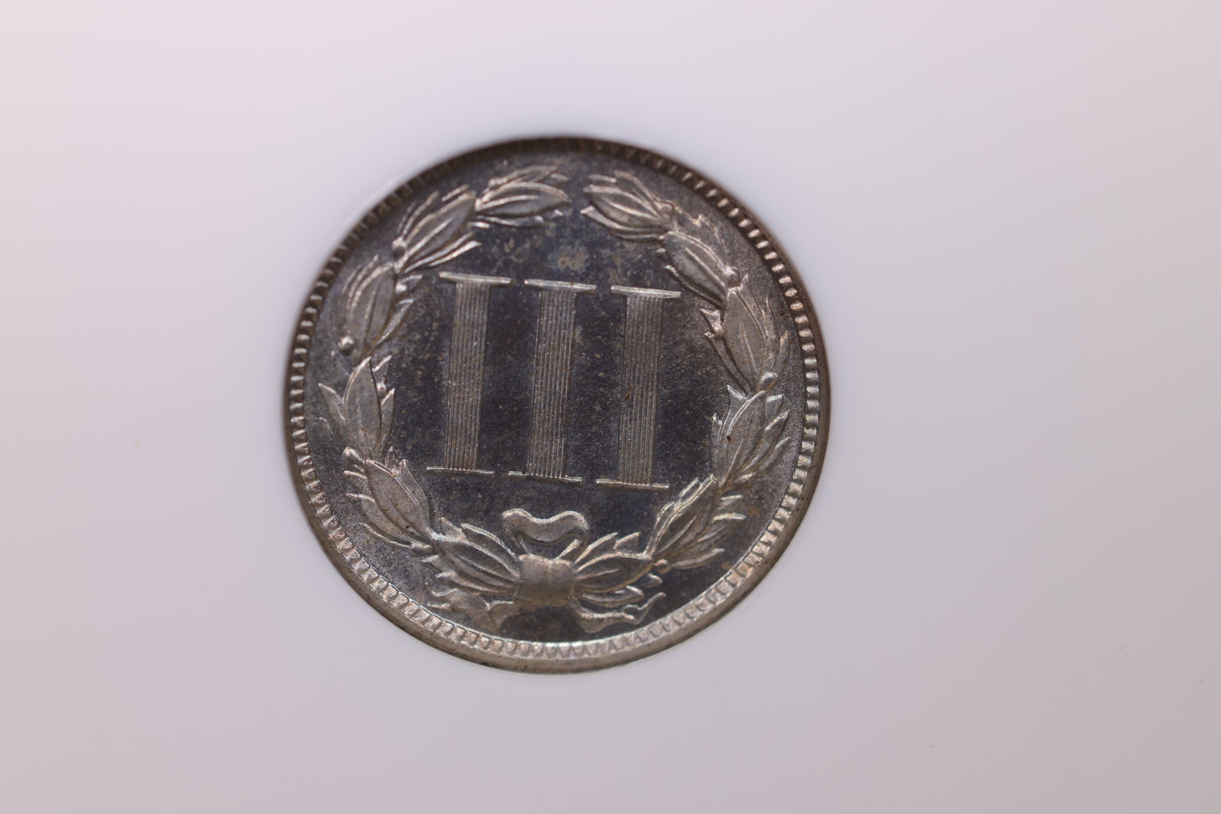 1887/6 3 Cent CN, OVERDATE.  NGC PF-65., SALE #88212