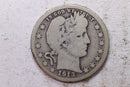 1913-D Barber Silver Quarter, Very Good Circulated Coin, Store