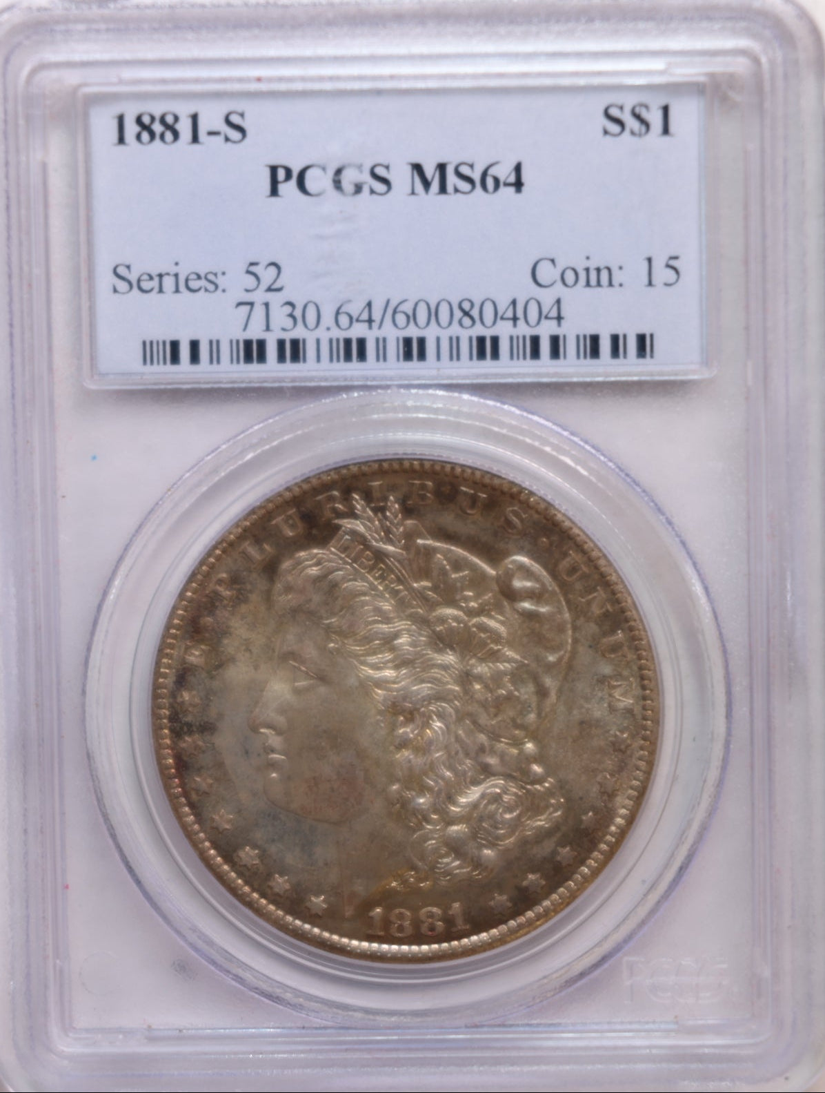 1881-S Morgan Silver Dollar, PCGS CERTIFIED MS-64, Store SALE #GDR0325.