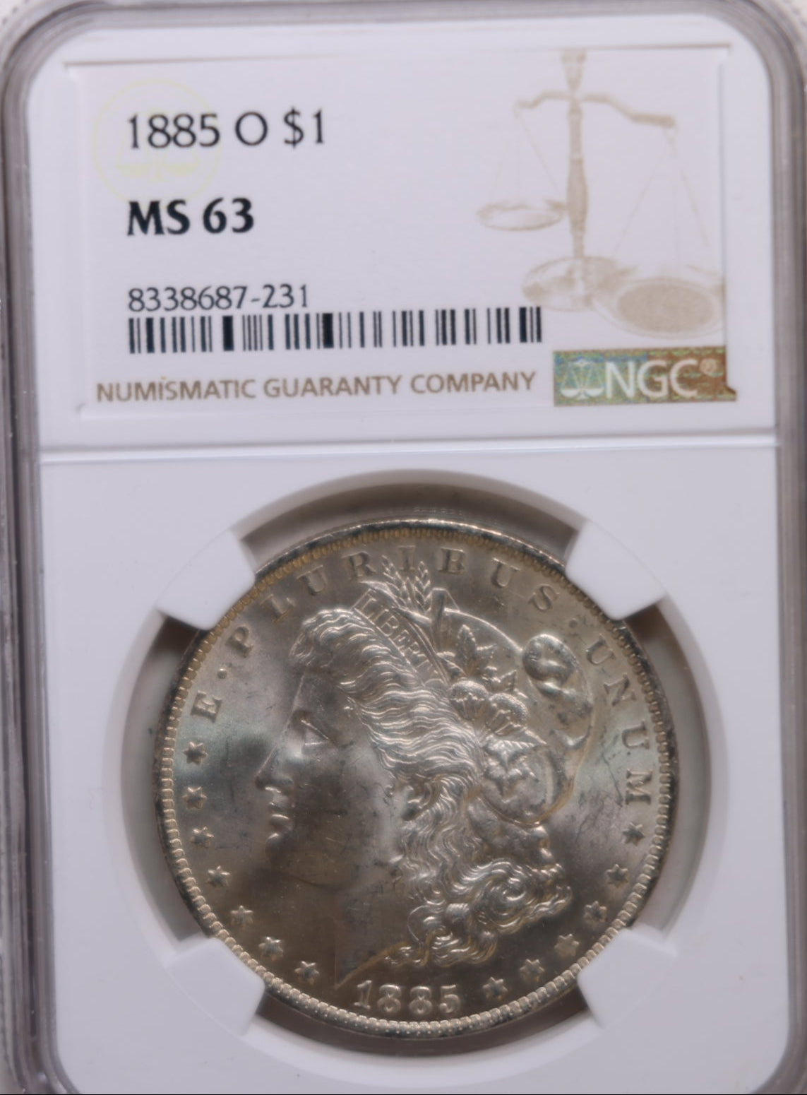 1885-O Morgan Silver Dollar, NGC CERTIFIED MS-63, Store SALE #GDR0326.