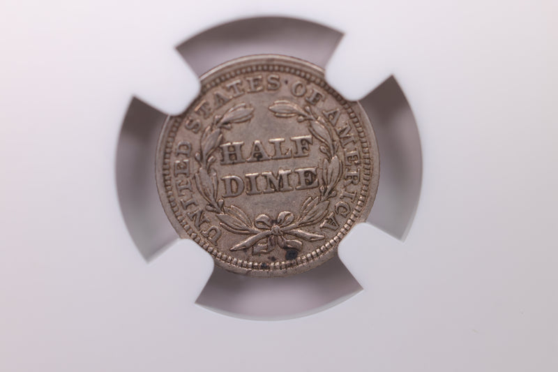 1853 Seated Half Dime, NGC Certified AU-55, SALE