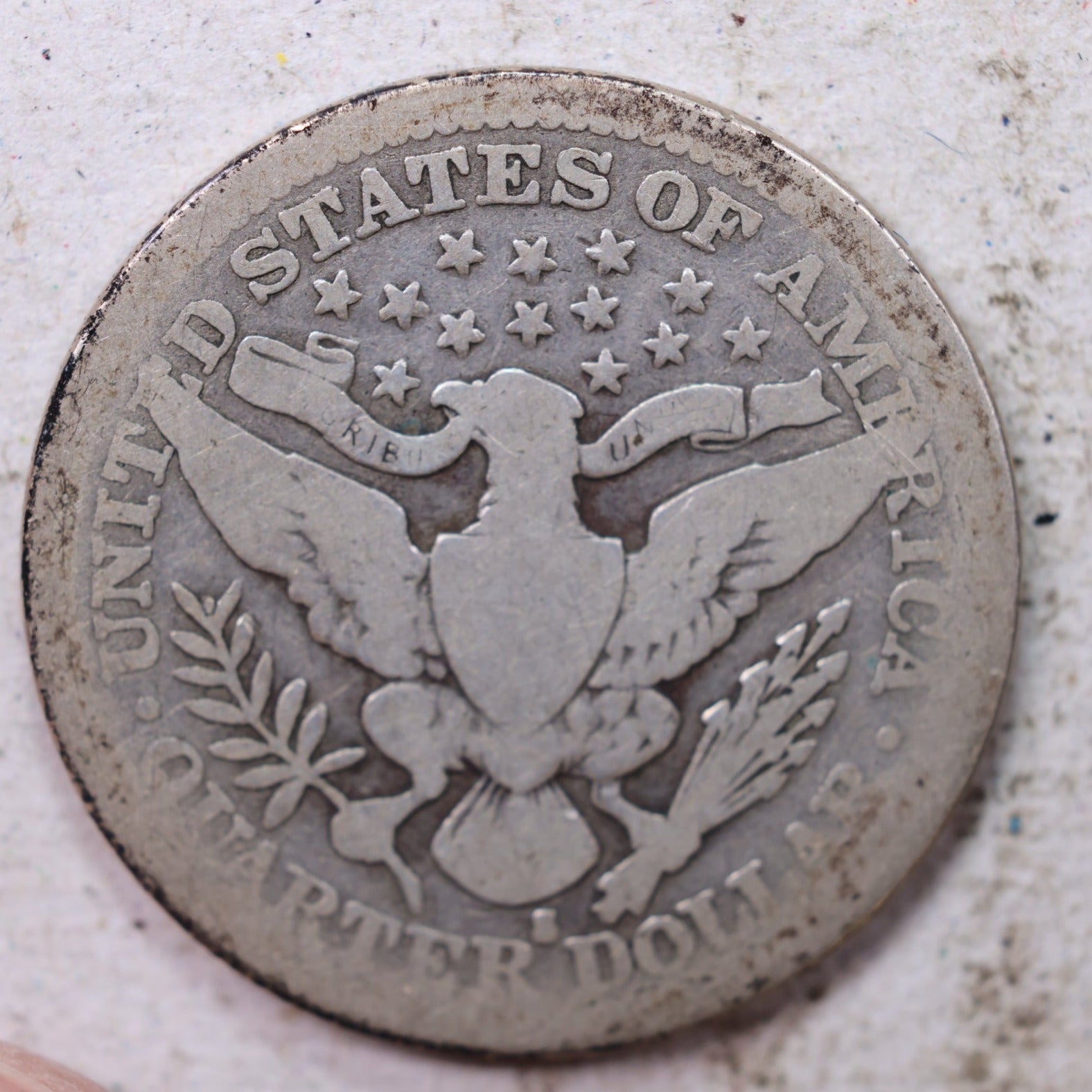 1914-S Barber Silver Quarter, Very Good Circulated Coin, Store #QR1541.