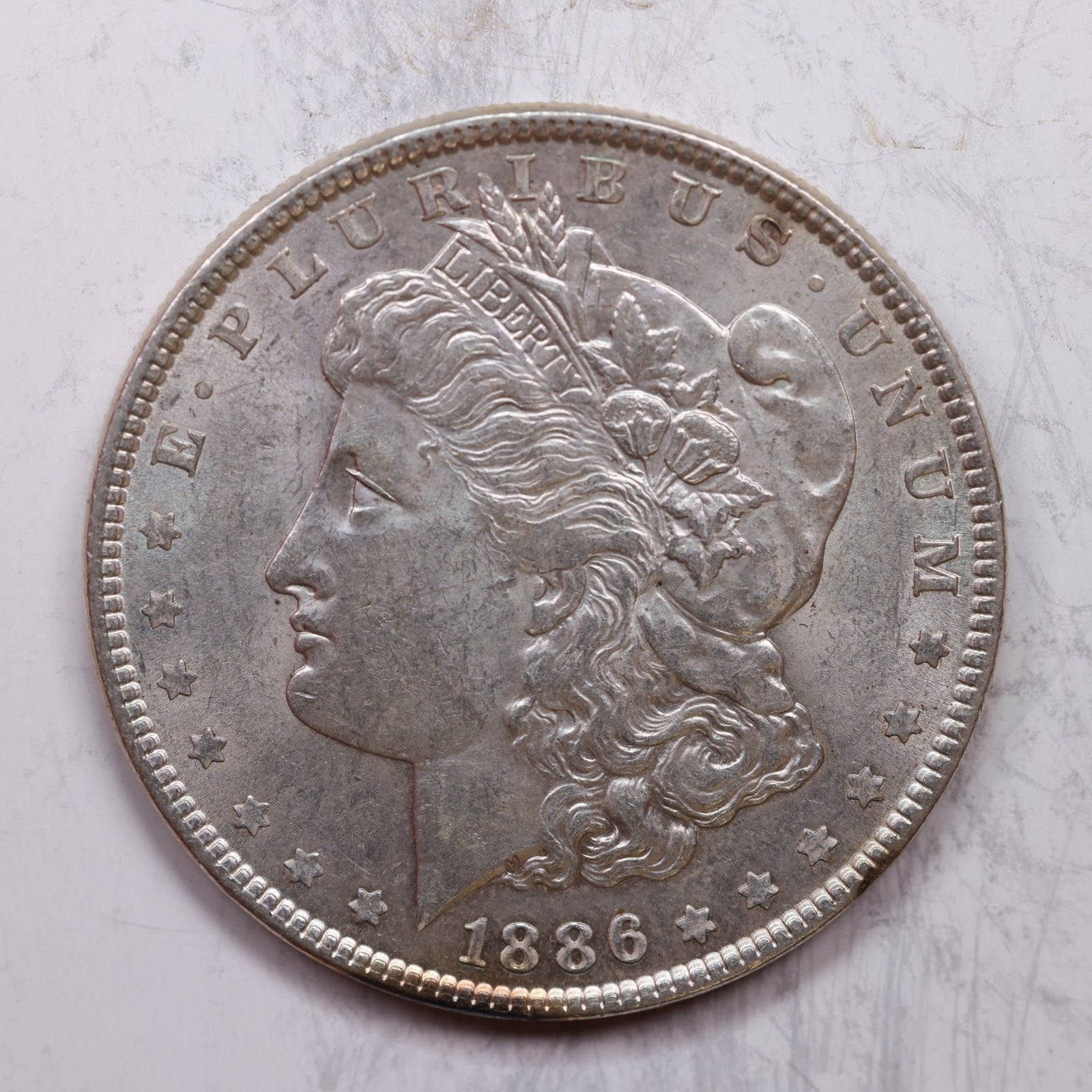 1886 Morgan Silver Dollar, Mint State Uncirculated Coin, Store Sale #DR0138