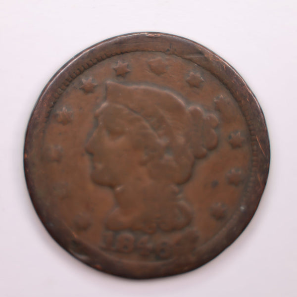 1846 Large Cent, Very Fine Details., Circulated Coin. Store #CT0303