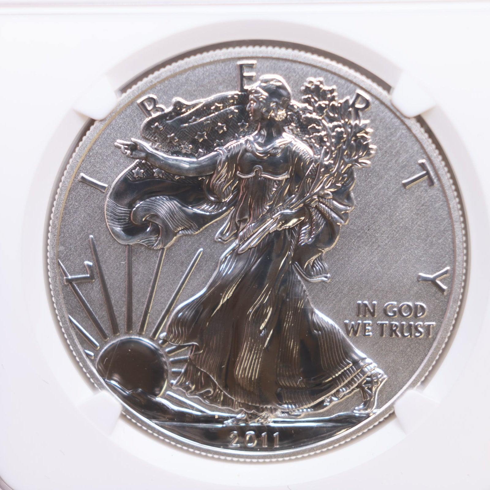 2011-P American Silver Eagle, 25th Anniversary, Reverse Proof, NGC PR-70,  #AE0279