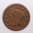 1849 Large Cent., Fine Details., Circulated Coin., Store