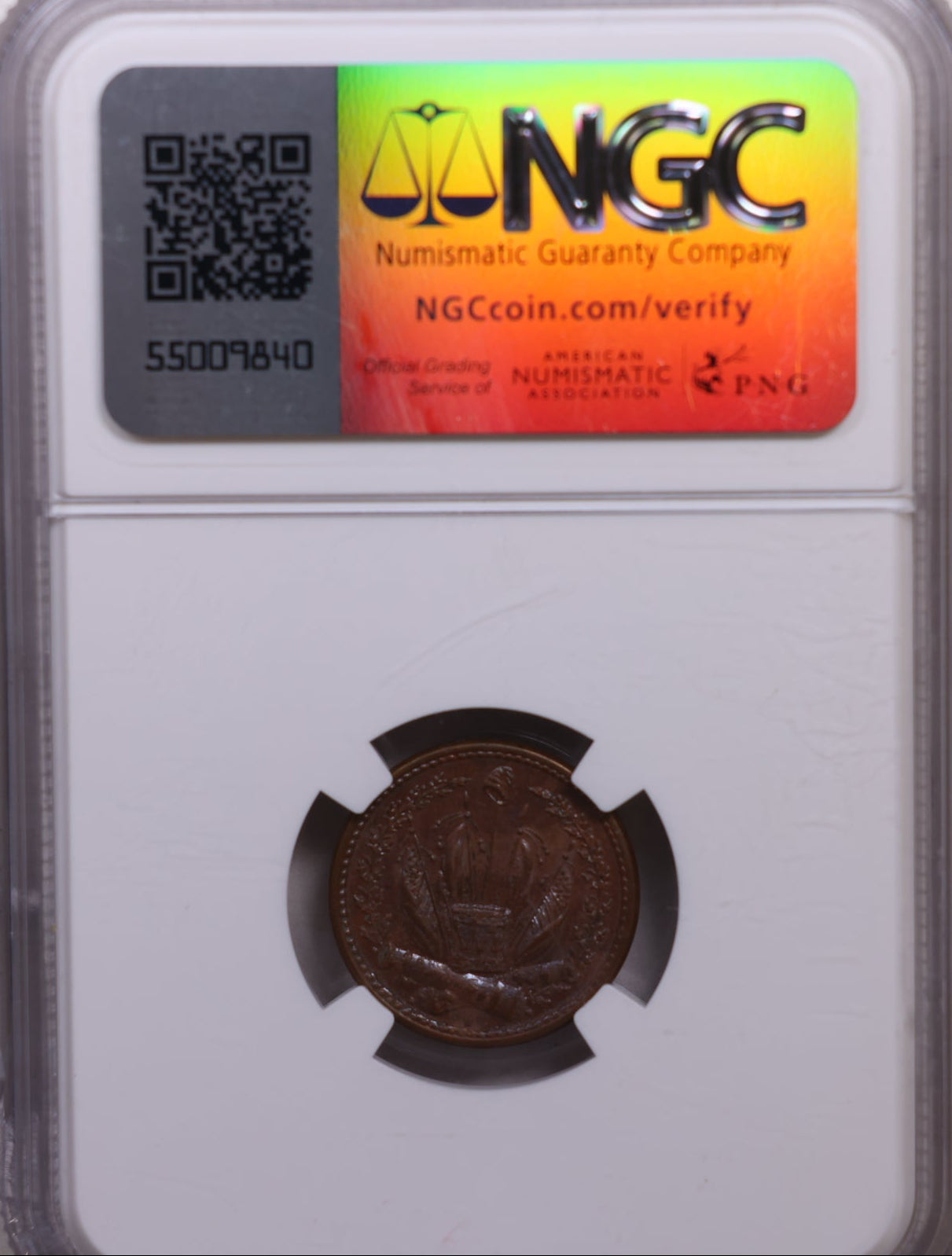1863 Civil War Token, F-82/351a, NGC Certified MS-62 Brown, Store #CN026.