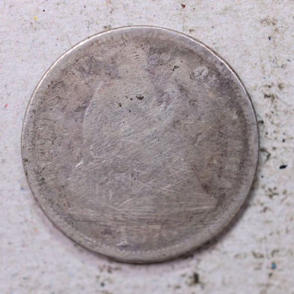 1876-S Seated Liberty Silver Dime., Poof., Circulated Coin., Store #1482