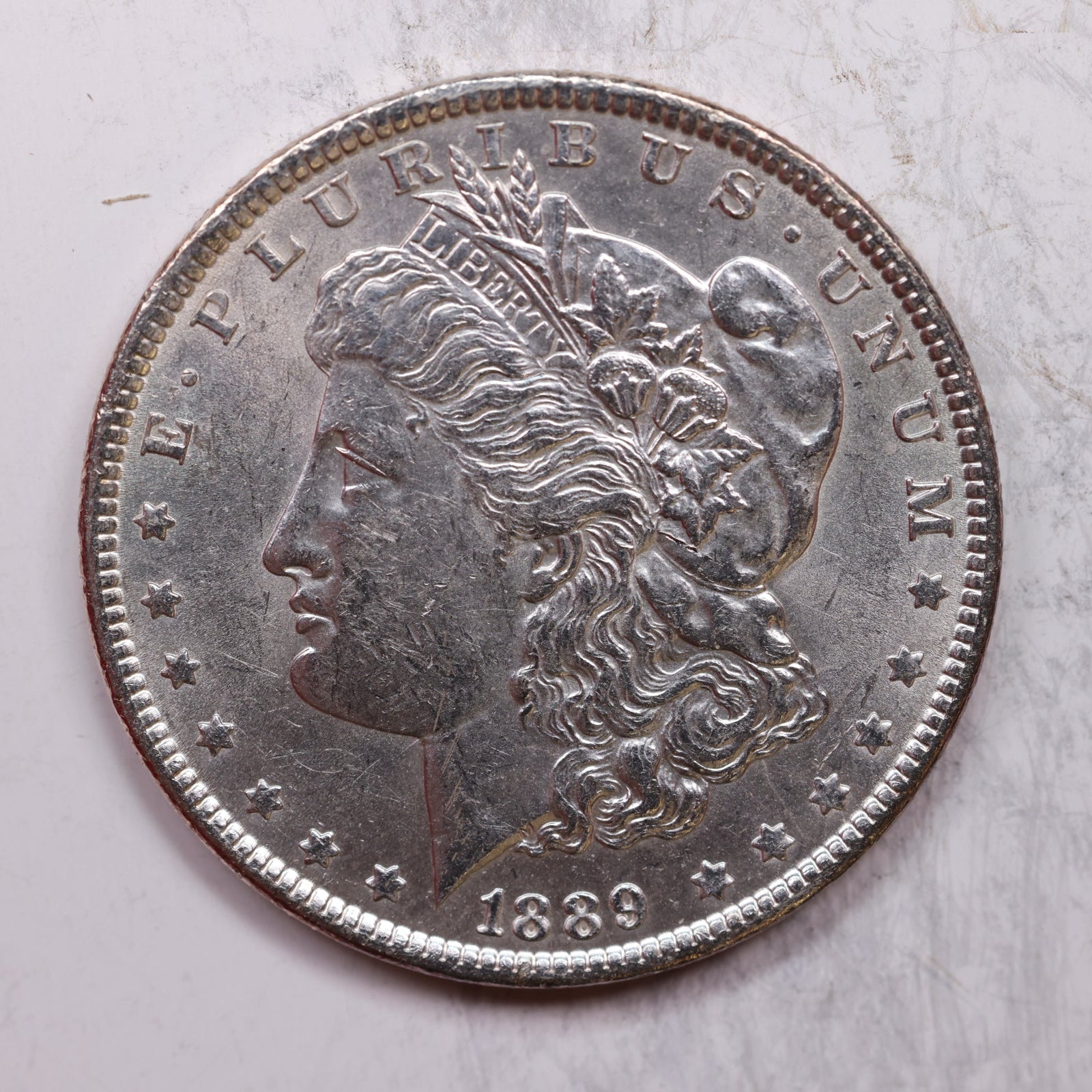 1889 Morgan Silver Dollar, Mint State Uncirculated Coin, Store Sale #DR0173