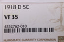 1918-D Buffalo Nickel, NGC Certified VF-35.,  SALE