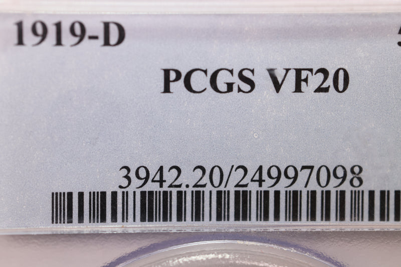 1919-D Buffalo Nickel, PCGS Certified VF-20.,  SALE