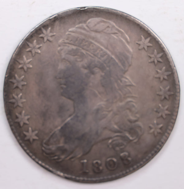 1808 Cap Bust Silver Half Dollar., Fine Details Circulated Coin., Store #HR0441