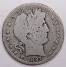 1897-S Barber Silver Half Dollar., Good Circulated Coin., Store