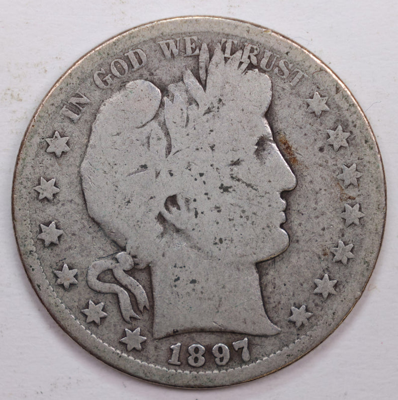 1897-S Barber Silver Half Dollar., Good Circulated Coin., Store