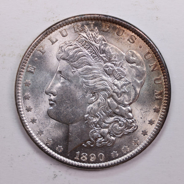 1890 Morgan Silver Dollar., Mint State., Uncirculated Coin., SALE #DR0607