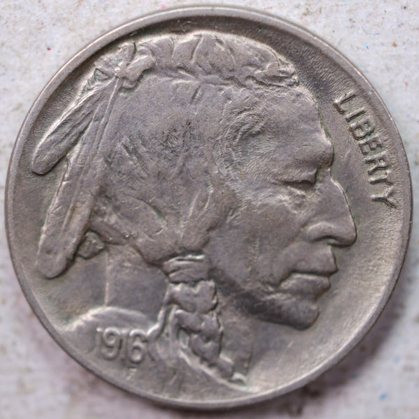 1916 Buffalo Nickel, About Uncirculated Coin, Store Sale #1498