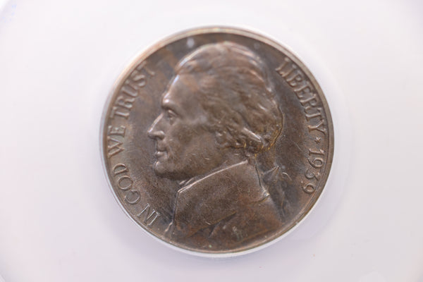 1939-S Jefferson Nickel., Reverse of 1938., ANACS MS-63., SALE #88241