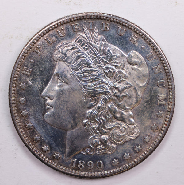 1890-S Morgan Silver Dollar., Mint State., Uncirculated Coin., SALE #DR0610