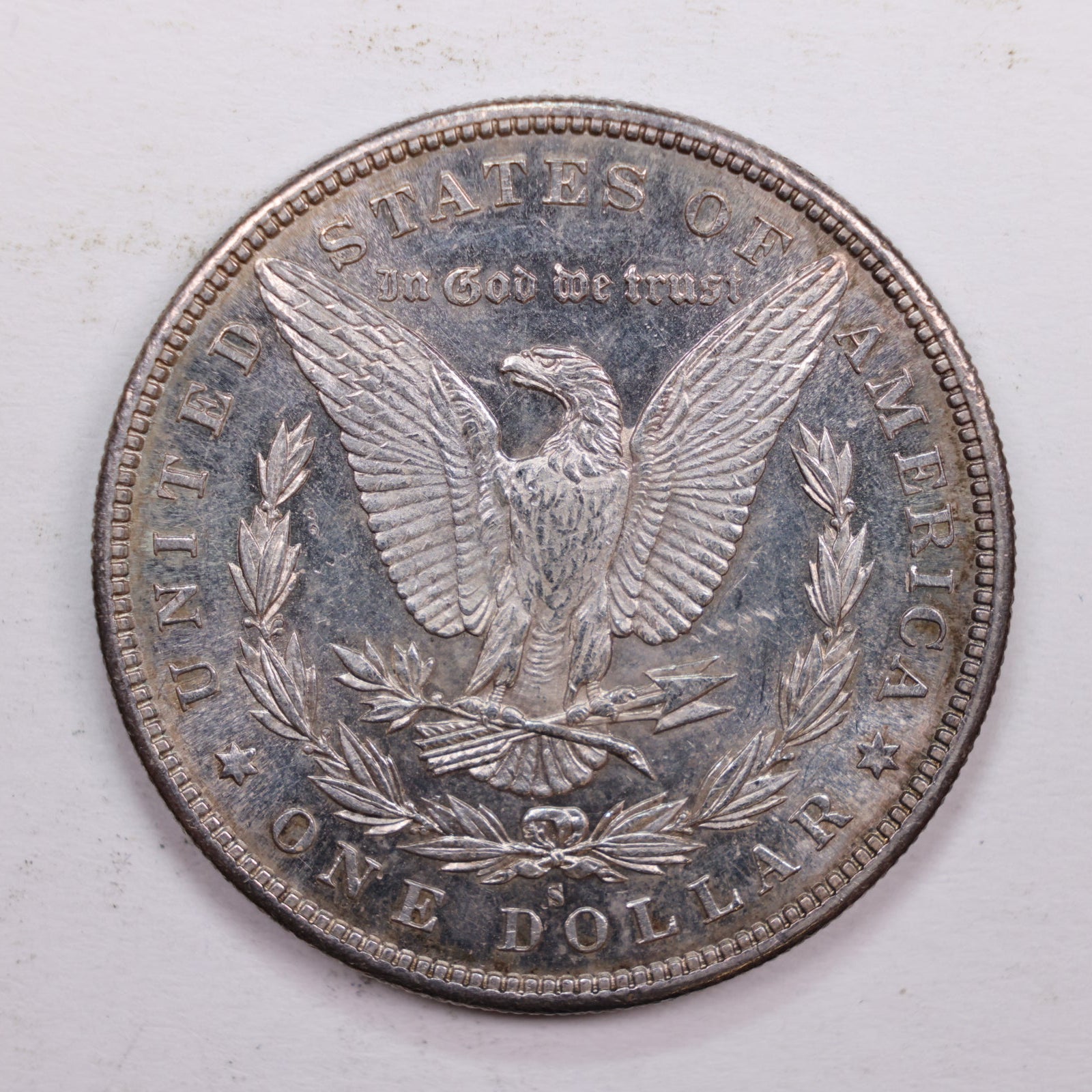 1890-S Morgan Silver Dollar., Mint State., Uncirculated Coin., SALE #DR0610