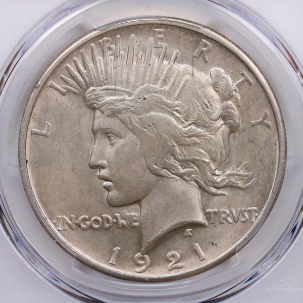 1921 Peace Silver Dollar., 'Semi Key Date'., PCGS AU-58., STORE #GDR040