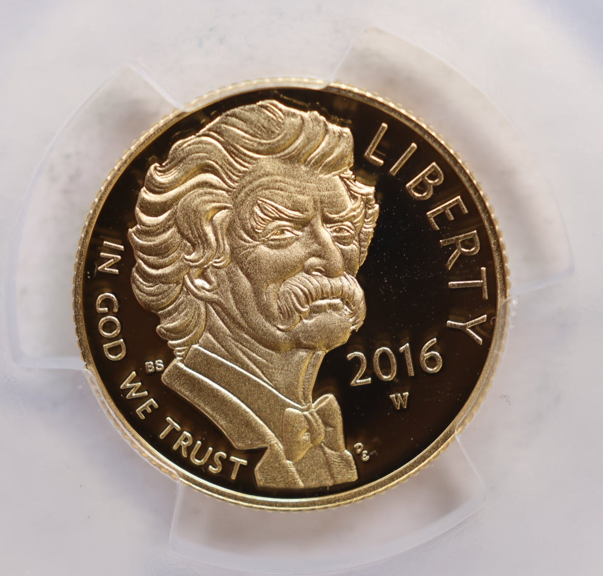 2016-W $5 Mark Twain, Gold Commemorative, Proof Strike, PCGS PF-70, Store #GMC298.