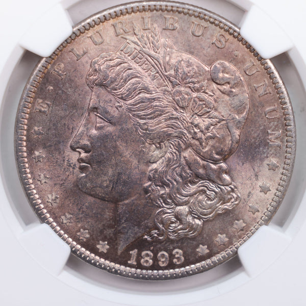 1893 Morgan Silver Dollar., NGC MS-60., Better Date., STORE #GDR0043
