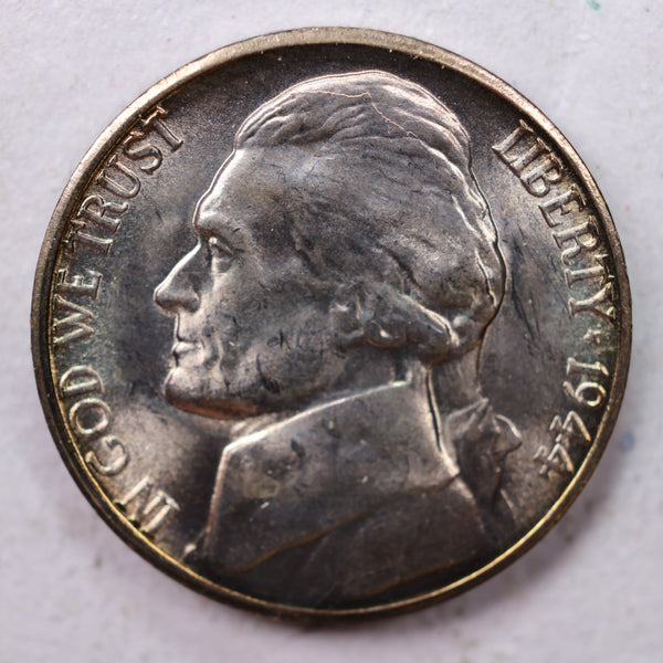 1944-S Jefferson Silver Nickel, Uncirculated coin, Store #UN944S
