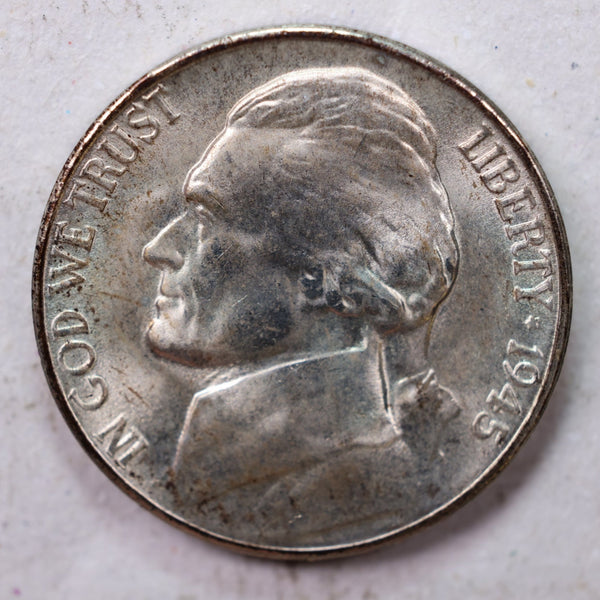 1945-S Jefferson Silver Nickel, Uncirculated coin, Store #UN945S