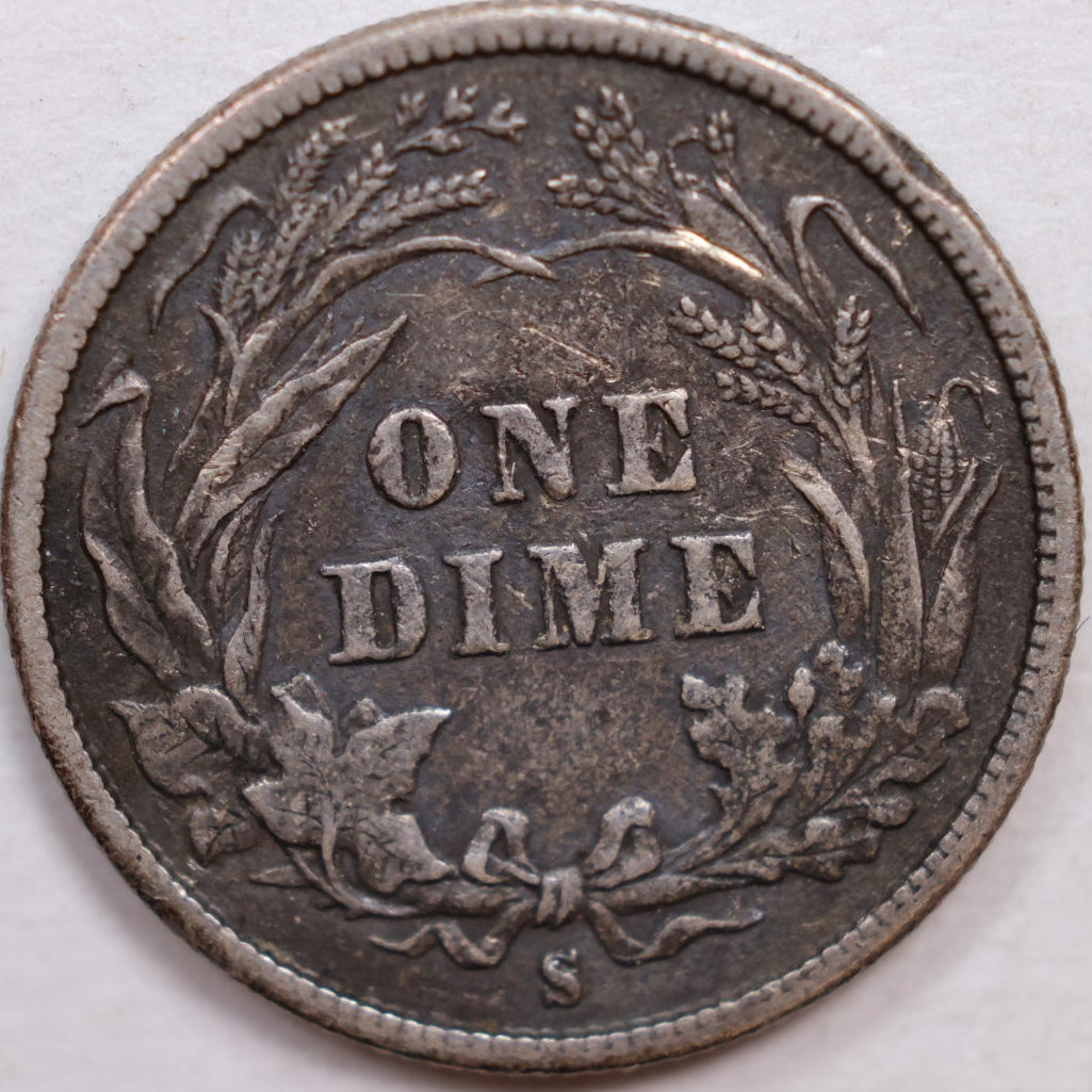 1992-S Barber Dime, Extra Fine Circulated Coin, Details, Store #DE791