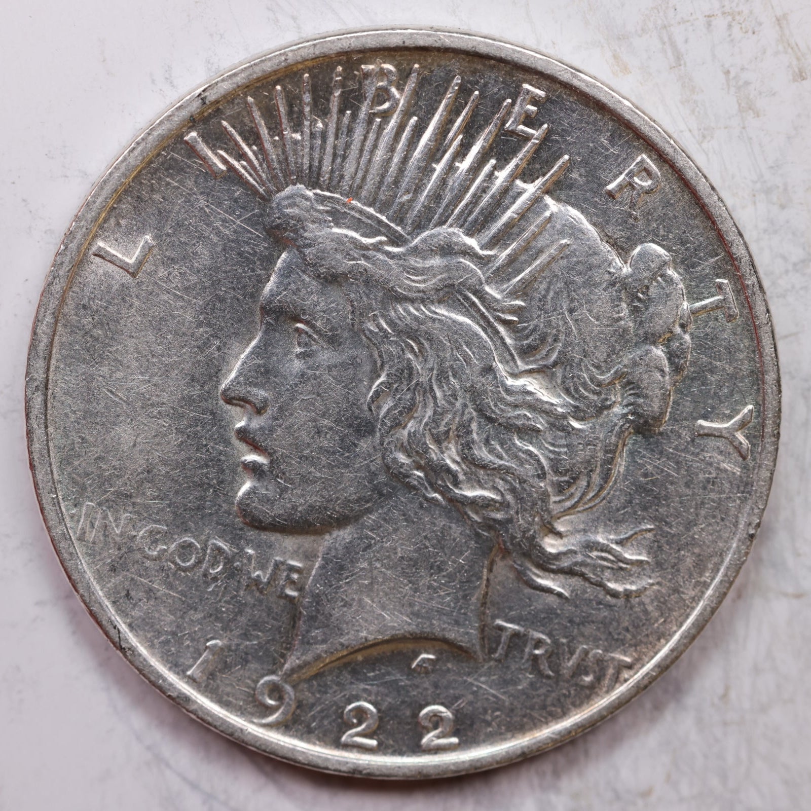 1922-D Peace Dollar, *Cleaned* Uncirculated Coin, Store #DR0280