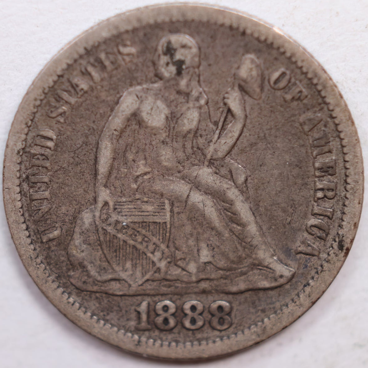 1888 Seated Liberty Dime, Very Fine Circulated Coin, Store #DE800