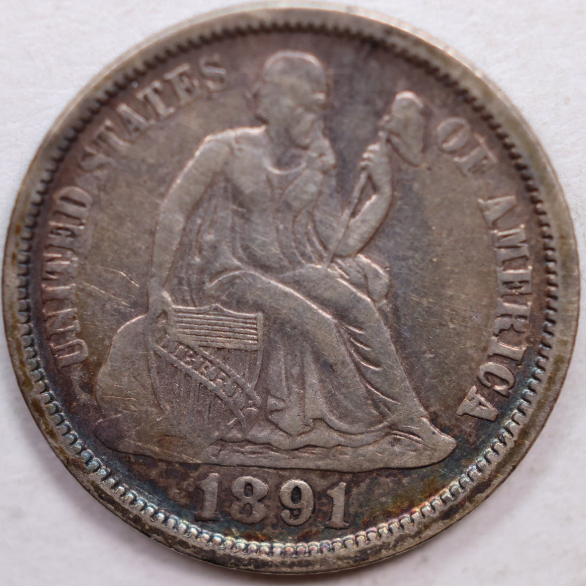 1891-O Seated Liberty Dime, Very Fine+ Circulated Coin, Store #DE803